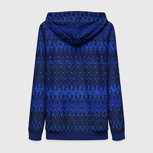 Женская толстовка на молнии Чёрно-синий узоры / 3D-Синий – фото 2