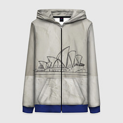 Толстовка на молнии женская Сидней, цвет: 3D-синий