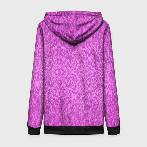 Женская толстовка на молнии Текстура розовой кожи / 3D-Черный – фото 2