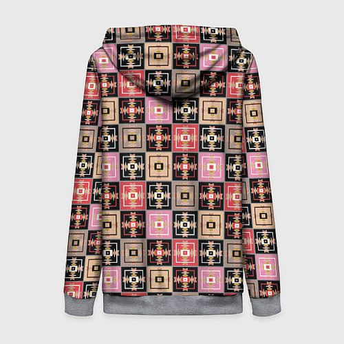 Женская толстовка на молнии Разноцветная плитка с геометрическим рисунком / 3D-Меланж – фото 2