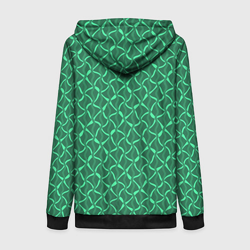 Женская толстовка на молнии Зелёный нефритовый искажение / 3D-Черный – фото 2