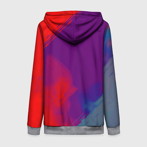Женская толстовка на молнии Doom неоновые краски / 3D-Меланж – фото 2