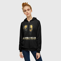 Толстовка на молнии женская Ходячие мервецы, цвет: 3D-черный — фото 2