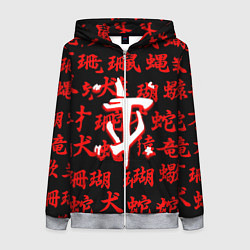 Толстовка на молнии женская Doom japan, цвет: 3D-меланж