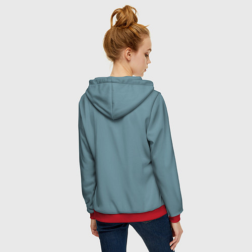 Женская толстовка на молнии Яркое сердце из кораллов в морском стиле / 3D-Красный – фото 4