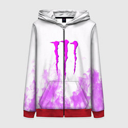 Толстовка на молнии женская Monster energy neon flame, цвет: 3D-красный