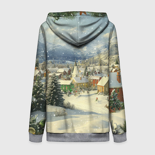 Женская толстовка на молнии Дух рождества / 3D-Меланж – фото 2