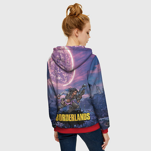 Женская толстовка на молнии Borderlands вооружение / 3D-Красный – фото 4