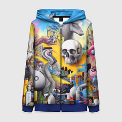 Толстовка на молнии женская Урбанистический сон - сюрреализм, цвет: 3D-синий