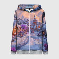 Женская толстовка на молнии Тропинка к новому году