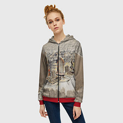 Толстовка на молнии женская Город 2100, цвет: 3D-красный — фото 2