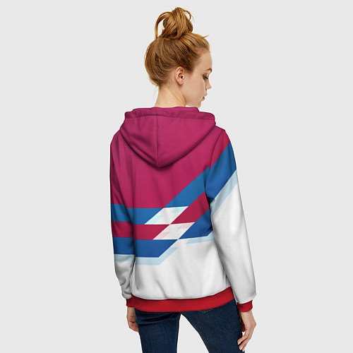 Женская толстовка на молнии Stalker geometry / 3D-Красный – фото 4