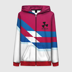 Толстовка на молнии женская Stalker geometry, цвет: 3D-красный