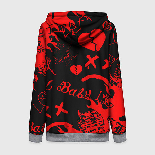 Женская толстовка на молнии Lil peep monster energy / 3D-Меланж – фото 2