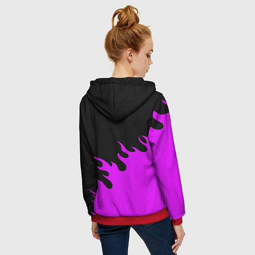Женская толстовка на молнии BMW flame / 3D-Красный – фото 4