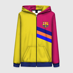 Толстовка на молнии женская Барселона фк клуб геометрия, цвет: 3D-синий