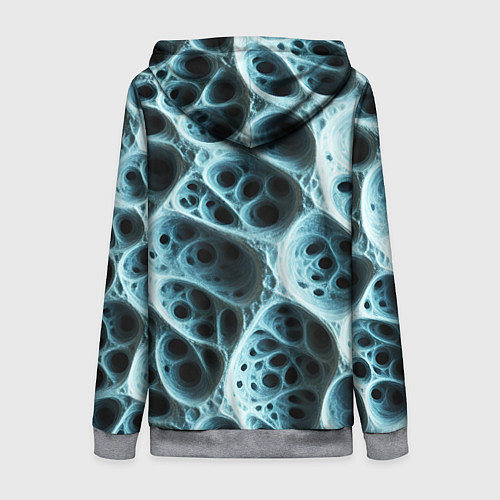 Женская толстовка на молнии Белая пористая структура / 3D-Меланж – фото 2