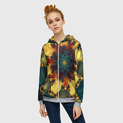 Толстовка на молнии женская Психоделика, цвет: 3D-меланж — фото 2