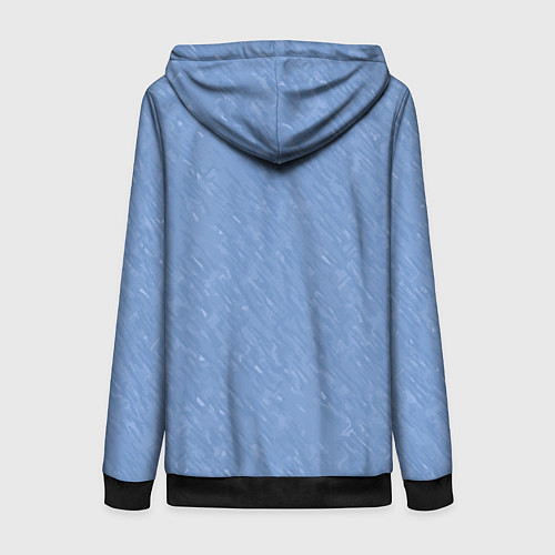 Женская толстовка на молнии Холодный голубой текстурированный однотонный / 3D-Черный – фото 2