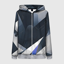 Толстовка на молнии женская Абстракция город следующего века, цвет: 3D-меланж