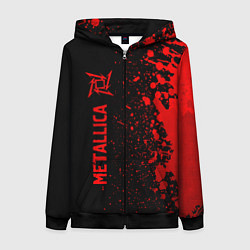 Толстовка на молнии женская Metallica - red gradient по-вертикали, цвет: 3D-черный
