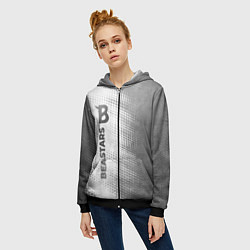 Толстовка на молнии женская Beastars - white gradient по-вертикали, цвет: 3D-черный — фото 2