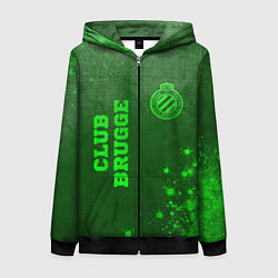 Женская толстовка на молнии Club Brugge - green gradient вертикально