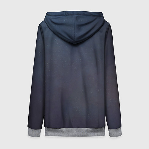 Женская толстовка на молнии Космонавт - ракета / 3D-Меланж – фото 2