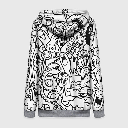 Женская толстовка на молнии Каляки маляки / 3D-Меланж – фото 2