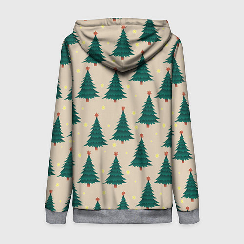 Женская толстовка на молнии Новогодняя ель / 3D-Меланж – фото 2