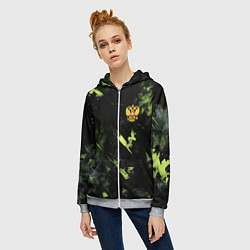 Толстовка на молнии женская Зеленая краска в виде камуфляжа, цвет: 3D-меланж — фото 2
