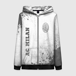 Женская толстовка на молнии AC Milan - white gradient вертикально