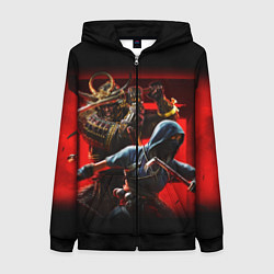 Толстовка на молнии женская Assassins Creed Тени, цвет: 3D-черный