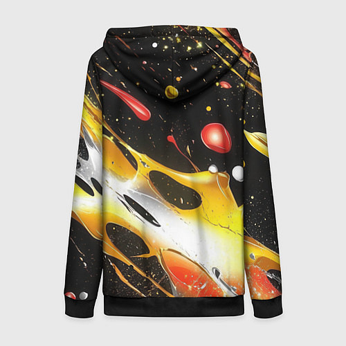 Женская толстовка на молнии Текстура краска / 3D-Черный – фото 2