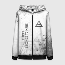 Женская толстовка на молнии Thirty Seconds to Mars - white gradient вертикальн