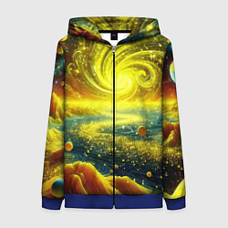Толстовка на молнии женская Neon galaxy - ai art fantasy, цвет: 3D-синий