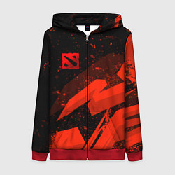 Толстовка на молнии женская Dota 2 - красные брызги, цвет: 3D-красный