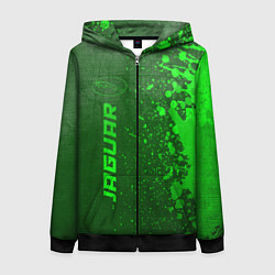 Толстовка на молнии женская Jaguar - green gradient по-вертикали, цвет: 3D-черный