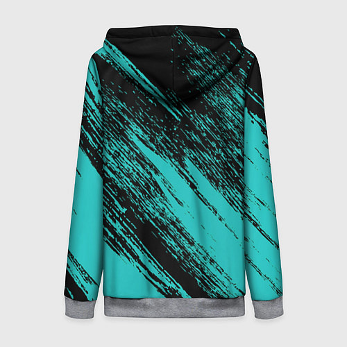 Женская толстовка на молнии The color is black and light blue / 3D-Меланж – фото 2