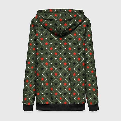 Женская толстовка на молнии Звёздный хаки / 3D-Черный – фото 2