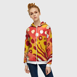 Толстовка на молнии женская Африканский паттерн, цвет: 3D-белый — фото 2