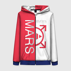 Толстовка на молнии женская 30 Seconds to Mars poster, цвет: 3D-синий