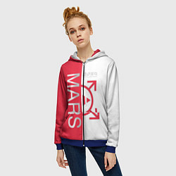 Толстовка на молнии женская 30 Seconds to Mars poster, цвет: 3D-синий — фото 2