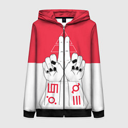 Толстовка на молнии женская 30 Seconds to Mars poster, цвет: 3D-черный
