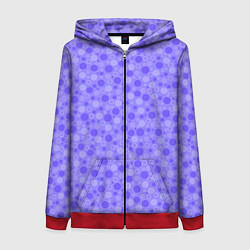 Толстовка на молнии женская Фиолетовый сиреневый пузыри, цвет: 3D-красный