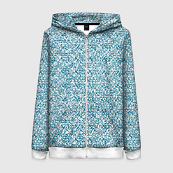 Толстовка на молнии женская Бело-синий текстурный, цвет: 3D-белый