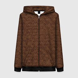 Толстовка на молнии женская Коричневый текстурный, цвет: 3D-черный