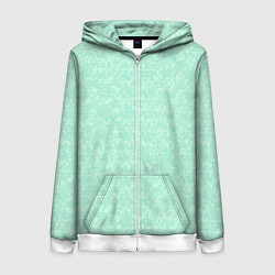 Толстовка на молнии женская Аквамарин однотонный текстурированный, цвет: 3D-белый