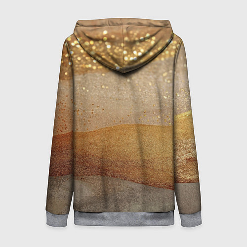 Женская толстовка на молнии Бежевые блестяшки текстура / 3D-Меланж – фото 2