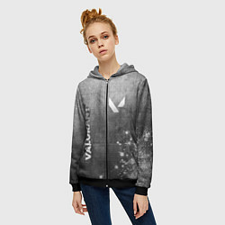 Толстовка на молнии женская Valorant - grey gradient вертикально, цвет: 3D-черный — фото 2